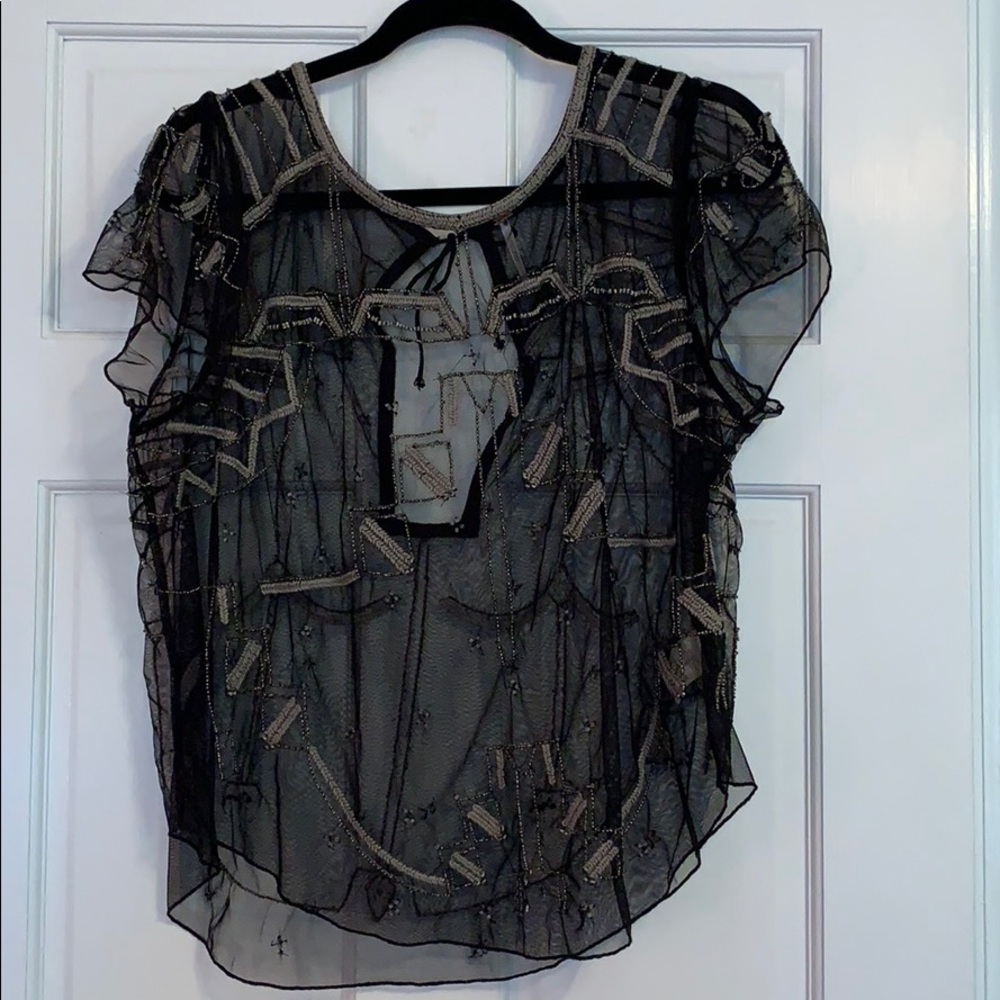 Free People embellished blouse M